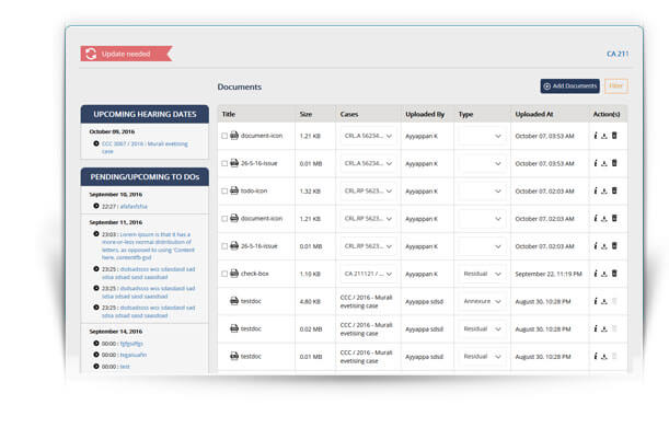 Manage My Lawsuits Case Management Software - Legal Documents